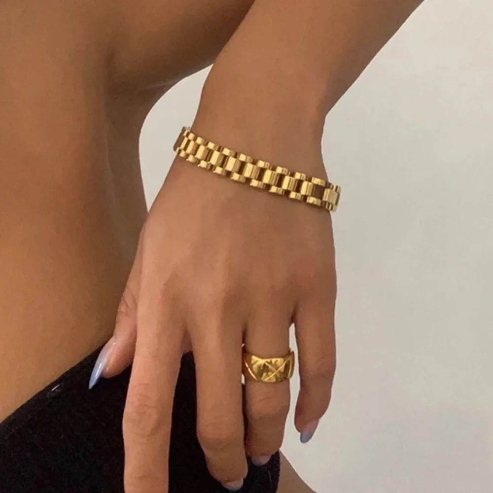 NEW 18K GOLD HIPHOP BANGLE BRACELET, NICE BRACELET, CUTE BRACELET - Picture 3 of 6